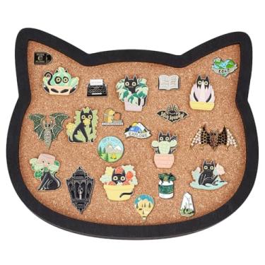 Imagem de BENECREAT Placa de cortiça para gatos, quadro de exibição de avisos de 19,8 x 17 cm, quadro de cortiça montado na parede com moldura preta para exibição de broche, decoração de casa e escola
