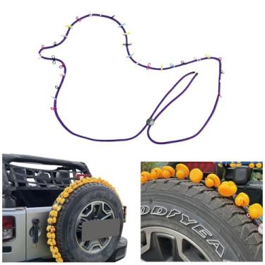 Imagem de Suporte de pato para pneu sobressalente Jeep, suporte de patos paracord para Jeep Wrangler YJ TJ JK JL e Gladiator JT, suportes de exibição de patos de borracha, suporte de pato para decoração de pneu