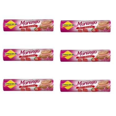 Imagem de Kit De 6 Unid. De Bolacha Lowçucar Zero Açucares Morango - LOWCUCAR