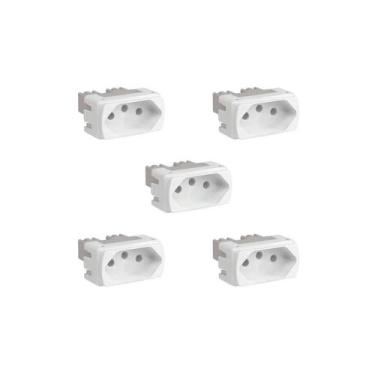 Imagem de Kit 5 Modulos Tomada 10A S3B70340 Branco Miluz Schneider