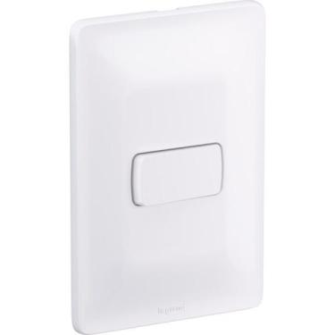 Imagem de Conjunto Pial Zeffia 4X2 Branco Com Placa(1Interrupitor) 680119, Branc