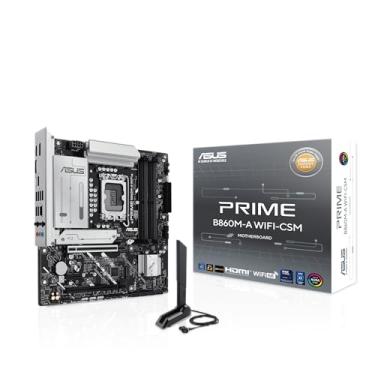 Imagem de ASUS Prime B860M-A WiFi-CSM oferece DDR5, PCIe 5.0, dois slots M.2, Wi-Fi 6E, Ethernet de 2,5 GB, USB Type-C, DisplayPort, HDMI™ e dissipador de calor M.2 para desempenho ideal