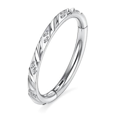 Imagem de AROWRO Anel de argola articulada CZ 20G 18G 16G 5/6/7/8/9/10/12 mm opala aço cirúrgico concha daith torre cartilagem tragus helix brincos septo clicker piercing de nariz joias piercing de nariz,