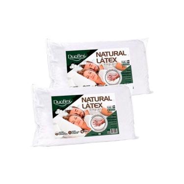 Imagem de Travesseiro Látex Natural King Alto Ln1000 Lavável C/ Capa Percal 200 Fios Kit C/ 2 Un 90x50 - Duo