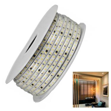 Imagem de Fita LED SMD 3000K 100 Metros 127V Fita Dupla Face Plug Conector Perfi