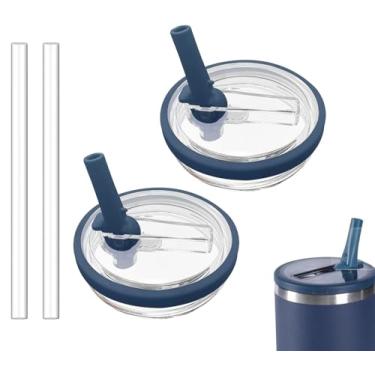 Imagem de 2 pacotes de substituição de tampa de canudo flip de 850 g compatível com Stanley Quencher, substituição de tampa à prova de vazamento para Stanley H2.0 FlowState Tumbler Stanley H2.0 FlowState,