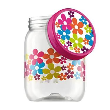 Imagem de Pote Plástico Decorado Porta Mantimentos 1L Multiuso - Bandeirante, Ma