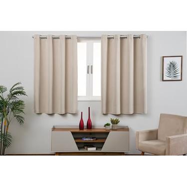 Imagem de Cortina BLACKOUT Quarto/Sala Tecido Poliester Corta Luz Blecaute (BEGE, 2,80 x 1,80)
