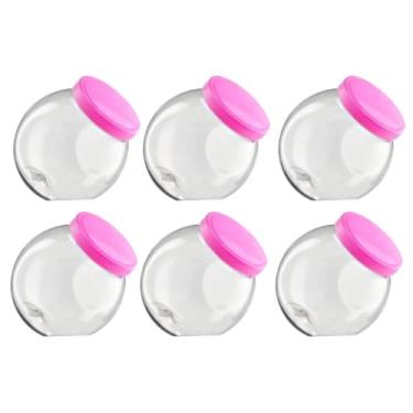 Imagem de Kit 6 Baleiro Plástico 1200ml Com Tampa de Rosca Pote Doces (Rosa)