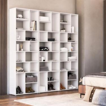 Imagem de Estante Multiuso para Livros 100% MDF Dallas 210x201cm - Miroo Móveis