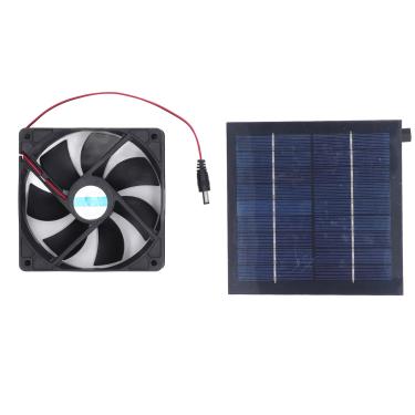 Imagem de Kit de ventilador do painel solar solar grcfumo, 20W IP65 Provo de água Solar Fan, escape portátil da janela do painel solar para galinhas de galinhas galpões