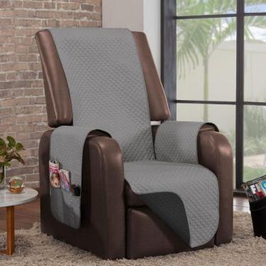 Imagem de Capa de Sofa Impermeável 1 Lugar Cinza-Preto - Charme do Detalhe, Cinz