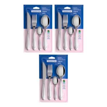 Imagem de Kit 48 Peças Faqueiro Jogo de Talheres Inox Laguna Tramontina