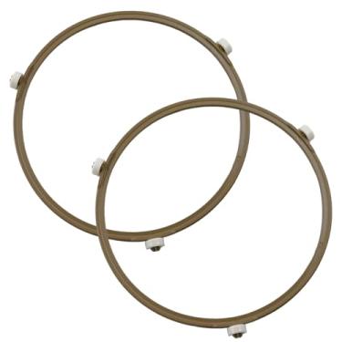 Imagem de Pacote com 2 anéis de mesa giratória de micro-ondas de 19 cm, rolo de anel rotativo para forno de micro-ondas, bandeja de placa de vidro intermediária, anel giratório de rolo, anel interno de
