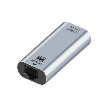 Imagem de MIXVIRGO Adaptador Ethernet USB C para RJ45 Gigabit, RJ45 fêmea para USB C fêmea, adaptador de rede LAN Ethernet de até 1000/100/10Mbps compatível com iPad, MacBook Pro