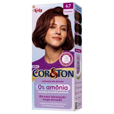 Imagem de Kit Tintura Creme Niely Cor&Ton 6.7 Chocolate Especial Manteiga de Karité e Pantenol sem Amônia