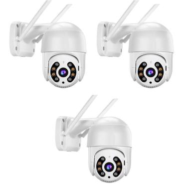 Imagem de Kit 3 Câmeras Segurança Ip66 à Prova D'Água Wifi 360 Graus
