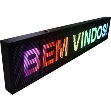 Imagem de Painel LED rgb 135x40 Letreiro Colorido Luminoso Digital Alto Brilho USB