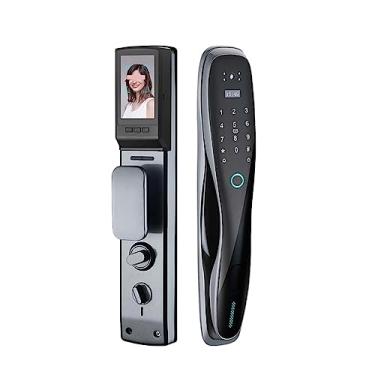 Imagem de Fechadura Eletronica Fechadura Smart Door Lock com Câmera de Vigilância Proteção de Segurança Sem Fio Home Impressão Digital Lock (Cor: Rosa Prateado) (Rosa Prateado)