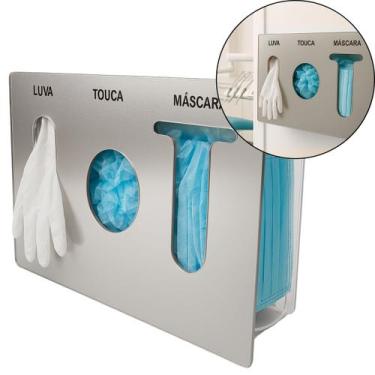 Imagem de Porta Luva Touca Máscara Descartável Dispenser Organizador Porta Caixa