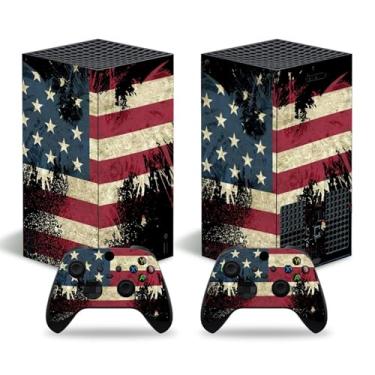 Imagem de Adesivo para Xbox Series X Digital Edition, capa de decalque de vinil para console e controle (bandeira dos EUA)
