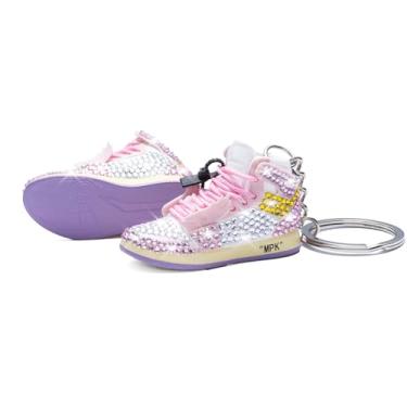 Imagem de MPK Porta-chaves retrô de borracha para sapatos – prêmios perfeitos para festas de aniversário, presentes e lembrancinhas de festa misteriosas, Rosa diamante (um par de sapatos), 1