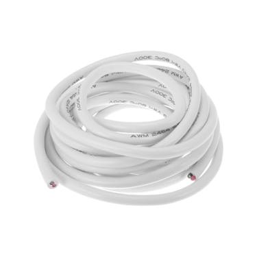 Imagem de Hihaha Fio elétrico terra automotivo fio de alimentação 15FT branco TC 1 peça 12AWG 2 condutores totalmente isolados e revestimento de toque macio universal
