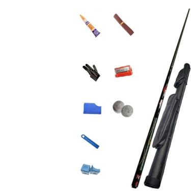 Imagem de Taco de Sinuca Profissional 1/2 Estrutura Taco de Bilhar de Bordo Canadense 147cm (58in) - Cabeça de Haste Não Intercambiável 10mm/11.5mm/13mm (C Tacos de bilhar e acessórios+ barril de tacos, 13mm)