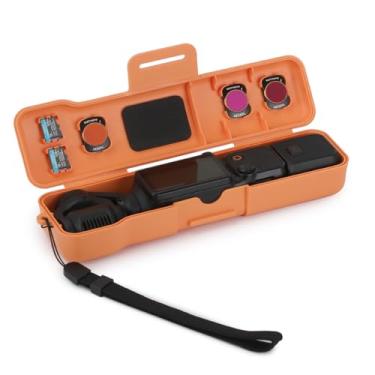 Imagem de YUULNMOP Capa protetora flip-open para DJI OSMO Pocket 3, compartimentos de armazenamento de filtro de lente magnética, capa de suspensão para câmera protetora de tela para bolso 3 acessórios