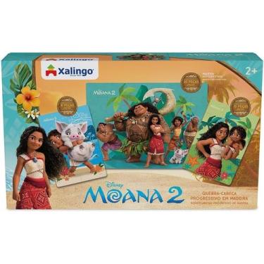 Imagem de Quebra-Cabeça Progressivo Moana 2 com 3 Cenas Xalingo 53 Peças