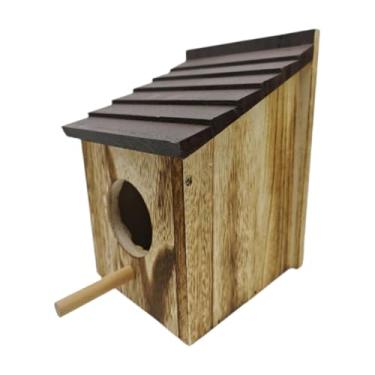 Imagem de IEUDNS Bird House Bird Nesting Box para fora com aberturas de ar decorativas ninhos de madeira de madeira