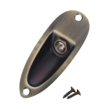 Imagem de Esquirla Jack de guitarra de guitarra Vigra de guitarra Placa de guitarra estável Saída de barco carregada de barco com parafuso Placa de macaco de guitarra, Bronze