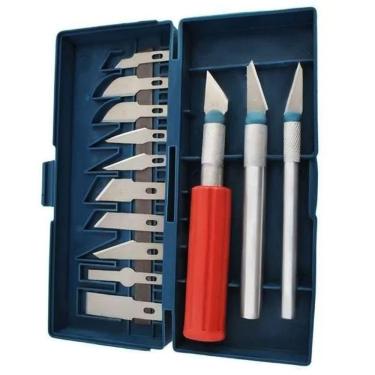 Imagem de Jogo Estiletes Precisao P/ Hobby 13 Laminas 3 Cabos