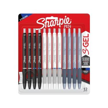 Imagem de Sharpie S-Gel Fashion Canetas de gel Barril, ponta m dia, 0,7 mm, barril sortido, tinta sortida, pacote com 12 canetas