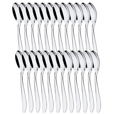 Imagem de 24 Colheres de Sobremesa 16,4cm Inox Lyon Brinox Doces Caldas Pavês Mousses Tortas