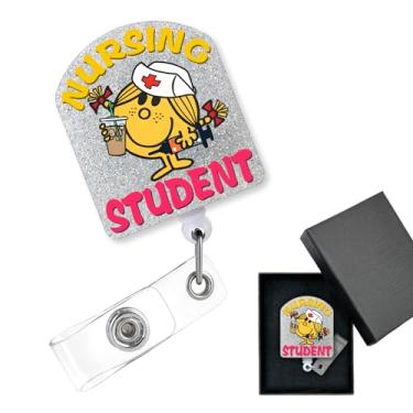Imagem de Cusrtyh, Carretel retrátil de crachá de enfermagem para estudante de enfermagem com clipe jacaré, para enfermeira médica ICU ER estudante de enfermagem professor médico RN LPN suprimentos de trabalho