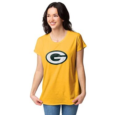 Imagem de FOCO Túnica feminina com logotipo grande da Green Bay Packers NFL