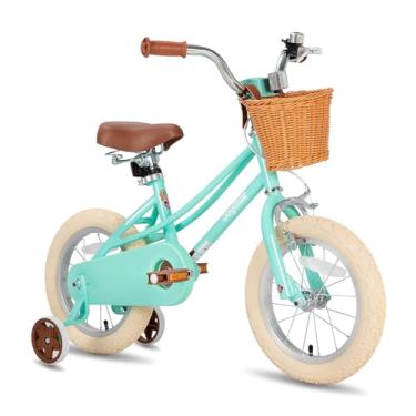 Imagem de JOYSTAR Bicicleta Infantil de 16 Polegadas para Crianças de 4 A 7 Anos (41 "-53"), Meninas, Bicicleta para Meninas com Rodas de Treino e Cesta, Bicicleta Infantil Verde