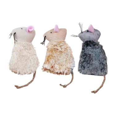 Imagem de Ipetboom 3 peças de brinquedo canguru de gato, recarregáveis, brinquedos de dentição para filhotes de gato, brinquedo de dentição de gatinho, brinquedo de pelúcia de desenho animado, brinquedo de erva