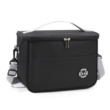 Imagem de Bolsa Térmica Lancheira com Alça e Bolso Lateral – Para Marmita, Trabalho, Academia, Escola e Passeios (Preta)