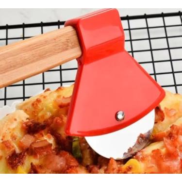 Imagem de Cortador Fatiador de Pizza Machadinha Divertido em Aço Inox (Preto)