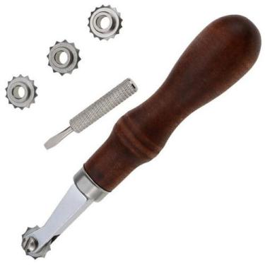 Imagem de Marcador Espacador Carretilha 4em1 Couro Ferramenta Costura - eVOLVERE