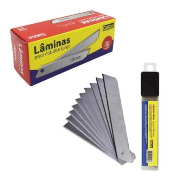 Imagem de Refil de Estilete Largo Lâmina 18mm Blister c/ 10 Unidades - Gatte  Es