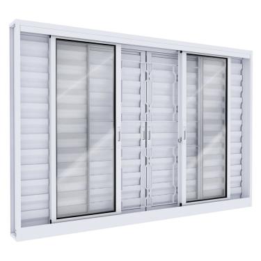 Imagem de Janela de Aço com Grade Lucasa Facilita Branco