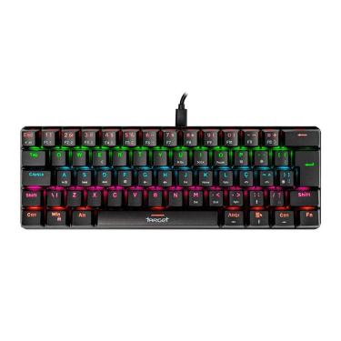 Imagem de Teclado Mecanico Gamer TGT Sherman Rainbow ABNT2 Switch Azul Compacto Preto - TGT-SHTKL-RBW01