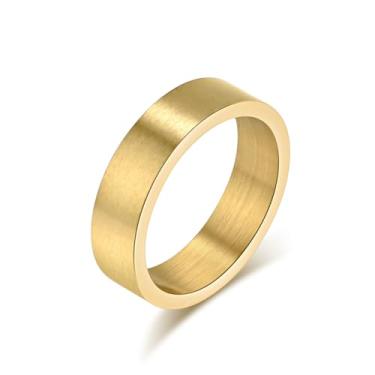Imagem de Aprila Aliança de casamento 6 mm prata/ouro/preto/retrô prata aço inoxidável fosco escovado clássico simples fosco para mulheres e homens tamanho 7-12, Metal, Sem pedra preciosa