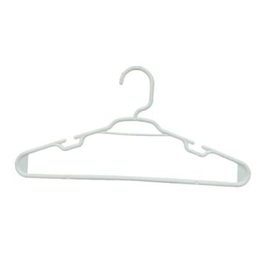 Imagem de Kit 30 Unidades Cabides Infantis Colorido Roupa Infantil Bebê Para Organização (Branco)