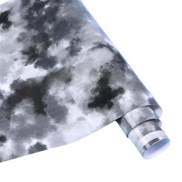 Imagem de HTVSTD Rolo De Vinil Htv Black Tie Dye - 12'' X 8 Pés Com Padrão Aquarela Para Transferência Térmica Camisetas Faça Você Mesmo