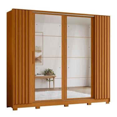 Imagem de Guarda Roupa Casal Jacarandá 4 Portas Flex Cinamomo Com 8 Espelhos - Móveis Albatroz Cinamomo
