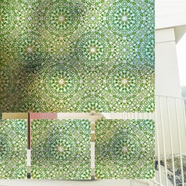 Imagem de funlife Azulejos de película de privacidade de janela quadrada pré-cortados sem costura, proteção UV decorativa aderência estática removível opaca dupla face revestimentos de adesivo de vidro para